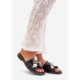 Slippers with decoration Natural leather Zazoo 3574/Z Black 1 Slippers with decoration Natural leather Zazoo 3574/Z Black 1