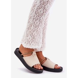 Zazoo 2896 Women's leather slippers beige 1 Zazoo 2896 Women's leather slippers beige 1