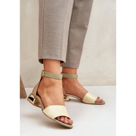 Leather Sandals On Gold Heels Laura Messi 2143 Beige 2 Leather Sandals On Gold Heels Laura Messi 2143 Beige 2