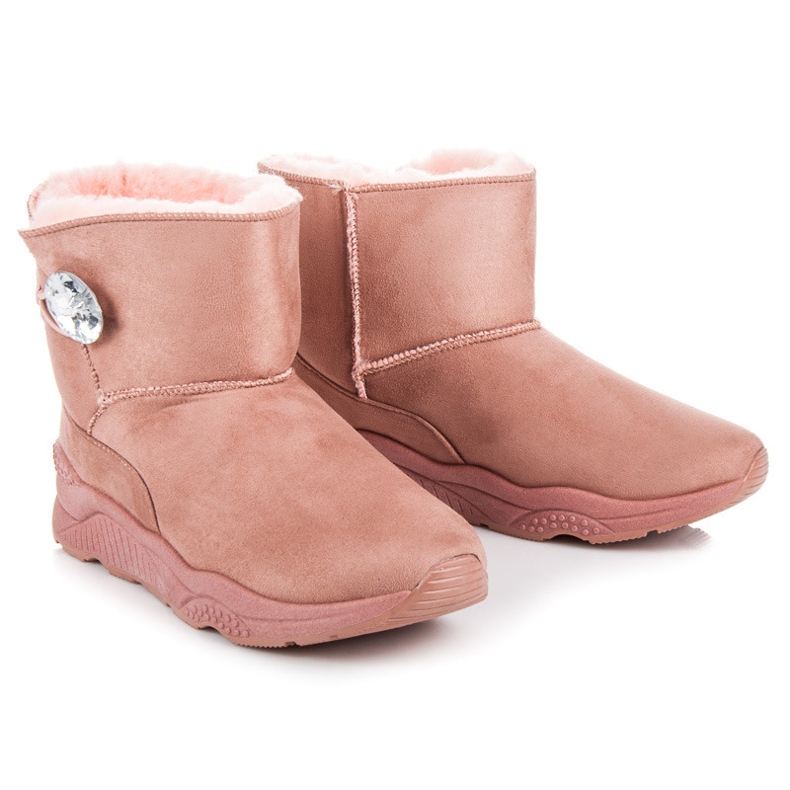 Anesia Paris Snow boots fastened with a button pink 1