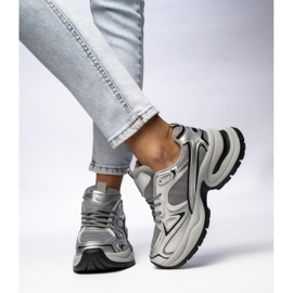 Women's gray-silver sports sneakers grey 1