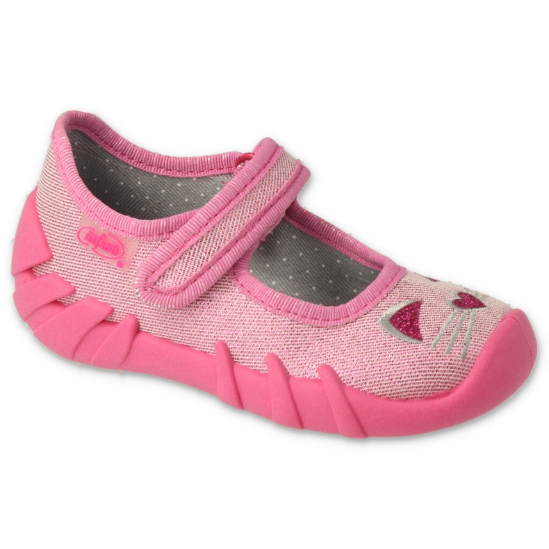 Befado children's slippers 109P235 pink with an application 1