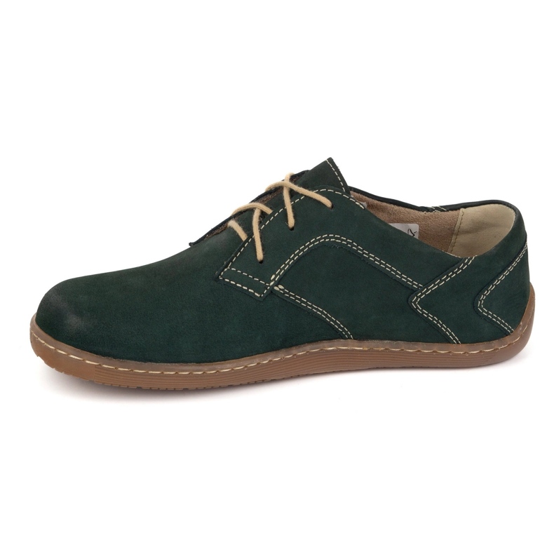 Olivier Barefoot women's minimalist leather shoes 1082 dark green nubuk 1