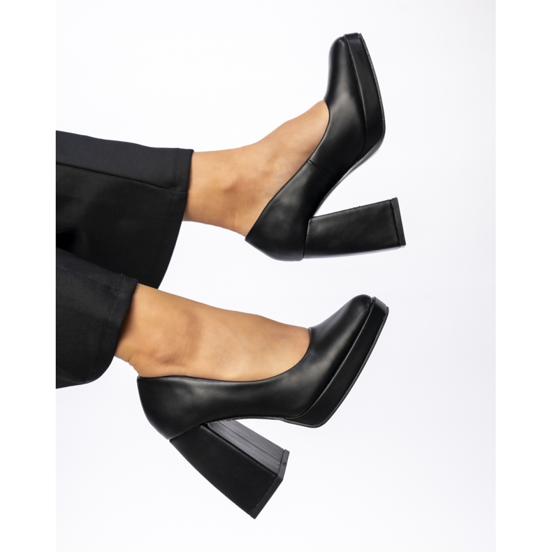 Women's eco-leather pumps black 1