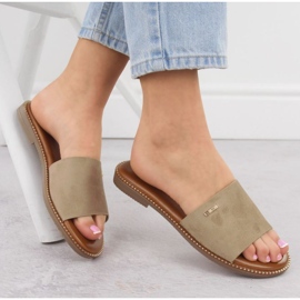Women's slippers big star rr274619 beige 2