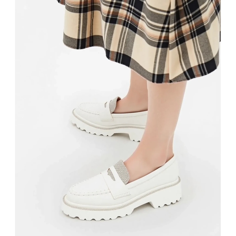 Women's Diamant White loafers 1