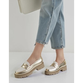 Women's Gold loafers golden 1