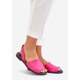 Leather sliding sandals Zazoo 40327 FUKSJA pink 1