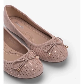 D/GMR Pink suede ballerinas with Larissa cubic zirconia 2