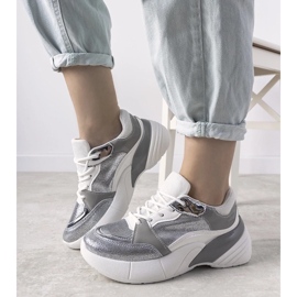 D/GMR Silver sneakers on a high sole Red 2