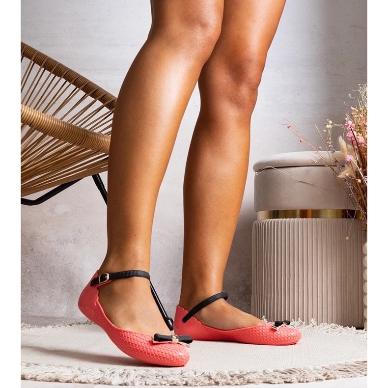 D/GMR Women's ballerinas pink with rubber with a bow and Heather clasp 2