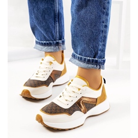 D/GMR Women's brown Isham sneakers beige 1
