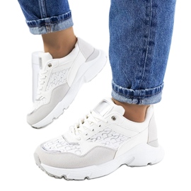 D/GMR Women's white Viale sneakers grey 1