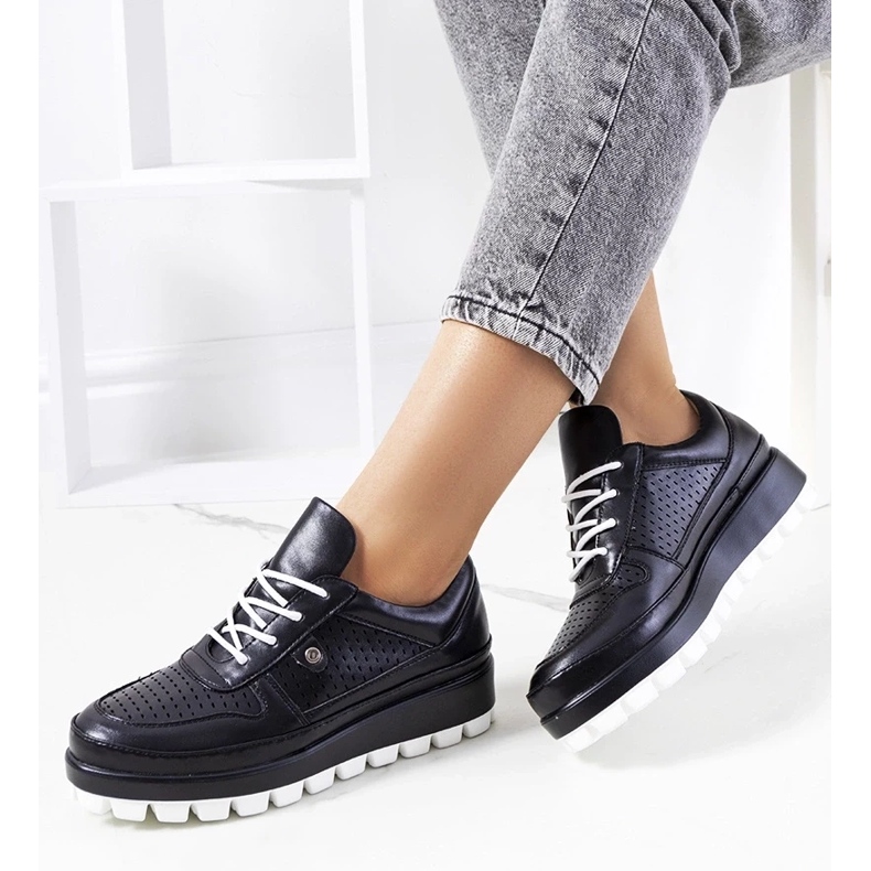 D/GMR Black openwork sneakers from Assels 1