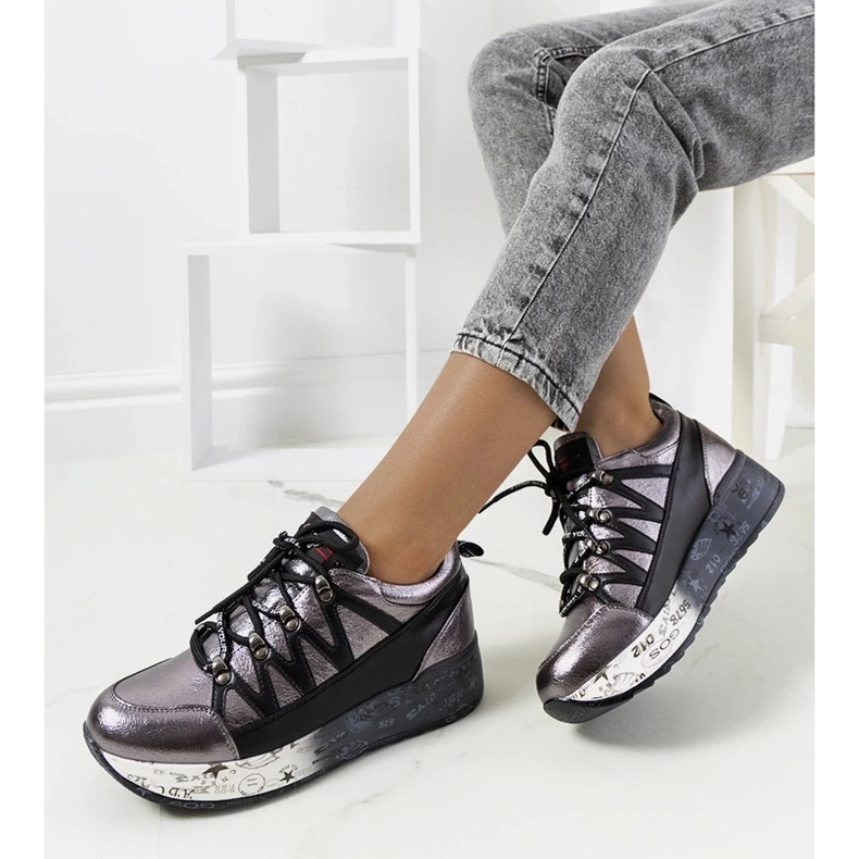 D/GMR Gray metallic ballard sneakers grey 1