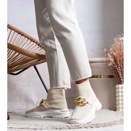 D/GMR Beige sneakers with Taryn chain 2