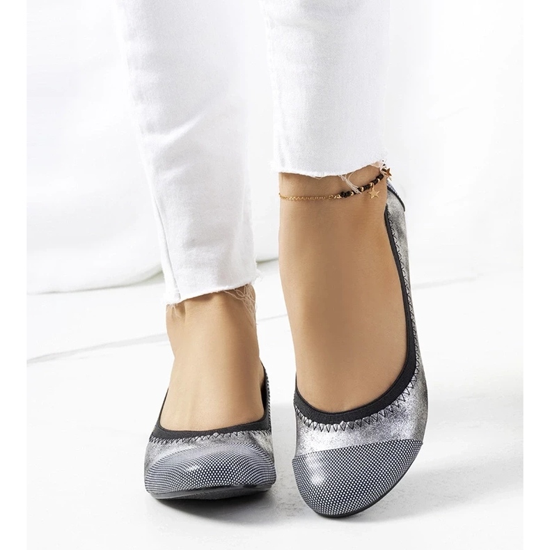 D/GMR Marlin polka dot silver ballerinas 1