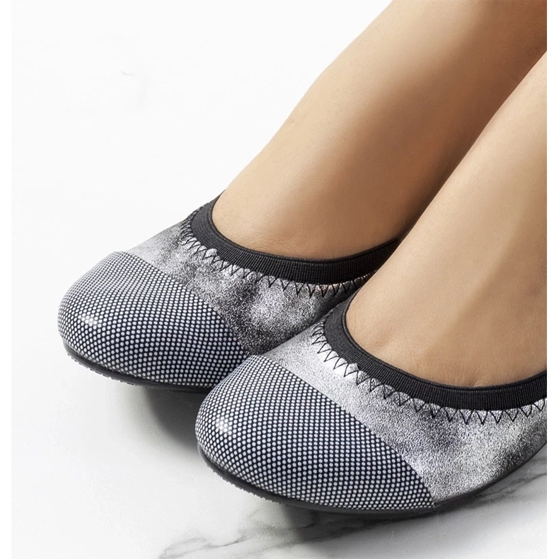 D/GMR Marlin polka dot silver ballerinas 2