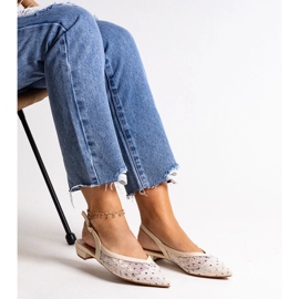 D/GMR Marlioz beige lace ballerinas 1