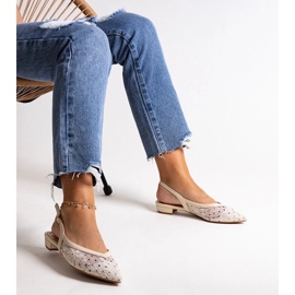 D/GMR Marlioz beige lace ballerinas 2