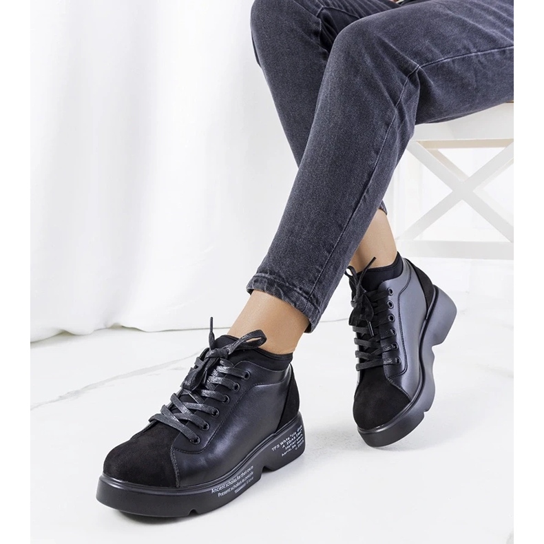 D/GMR Black high-heeled sneakers from Ambly 1