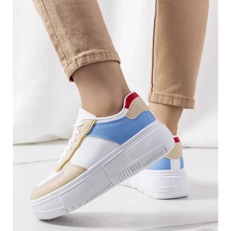 D/GMR Mandib women's white sneakers beige 1