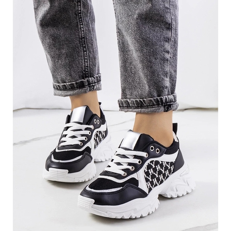 D/GMR Women's black and white Florival sneakers 1 D/GMR Women's black and white Florival sneakers 1