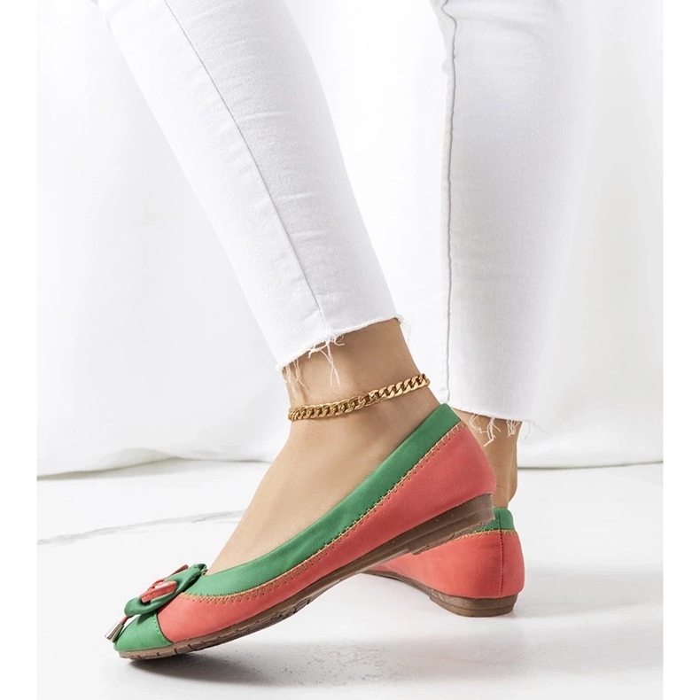 D/GMR Green ballerinas with a bow from Eske 2