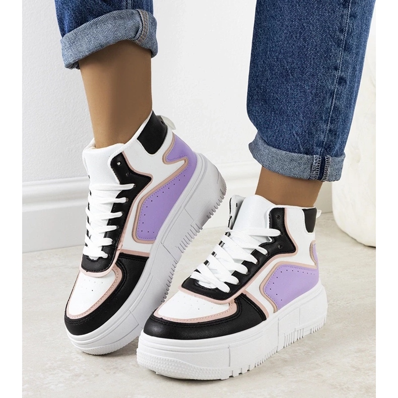 D/GMR Black and purple Zetta ankle sneakers 2 D/GMR Black and purple Zetta ankle sneakers 2