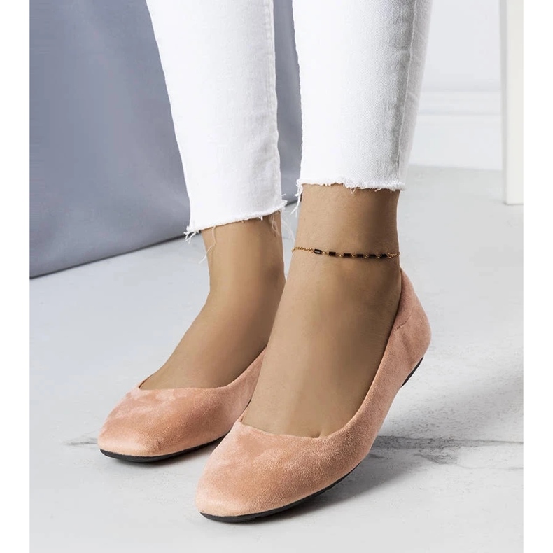 D/GMR Pink suede ballerinas from Jules 1