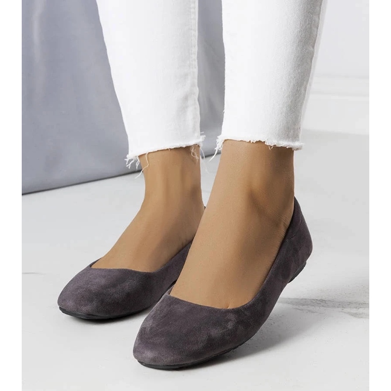 D/GMR Jules gray eco-suede ballet flats grey 1