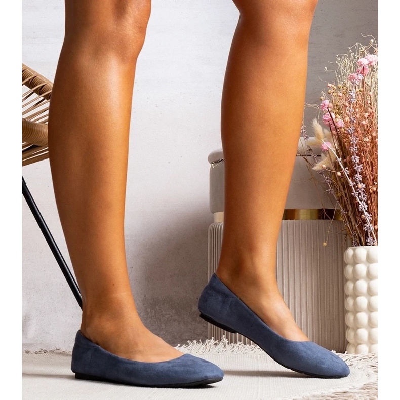 D/GMR Navy blue eco-suede ballerinas from Jules 1