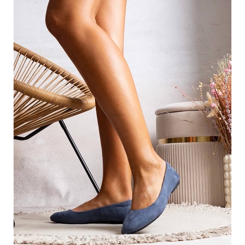 D/GMR Navy blue eco-suede ballerinas from Jules 2