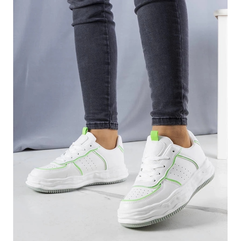D/GMR White sneakers with green inserts from Nettie 1