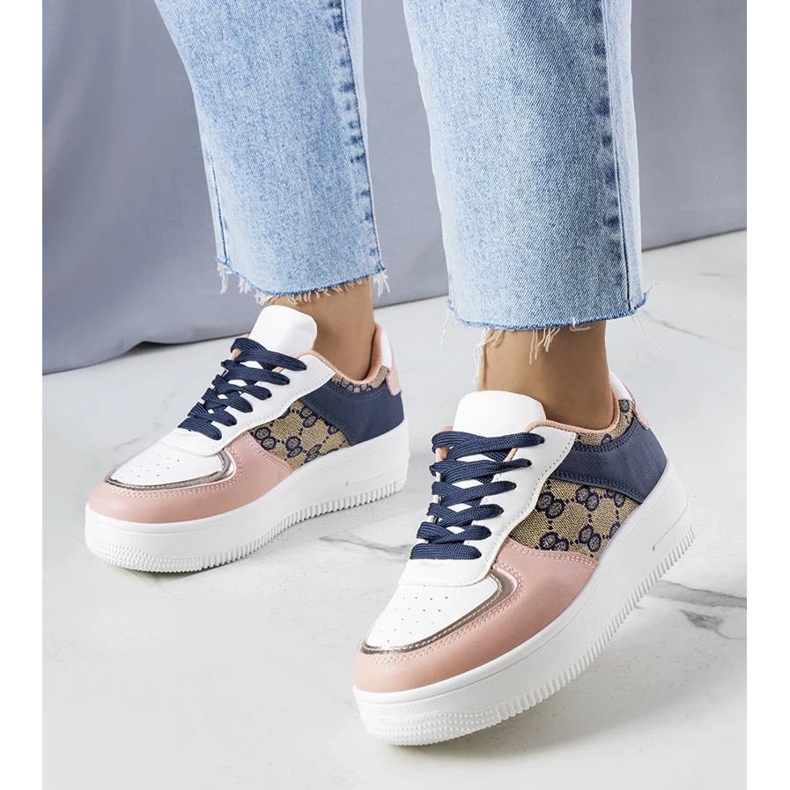 D/GMR Pink and navy blue women's sneakers from Luzia 2