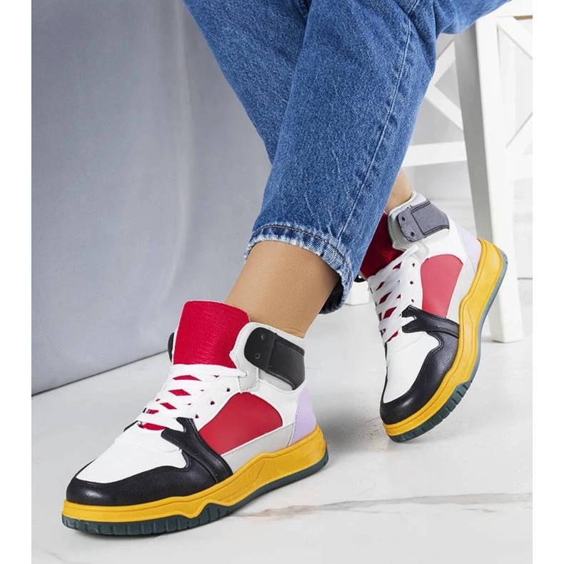 D/GMR Black and red high top sneakers from Elizabeth 1