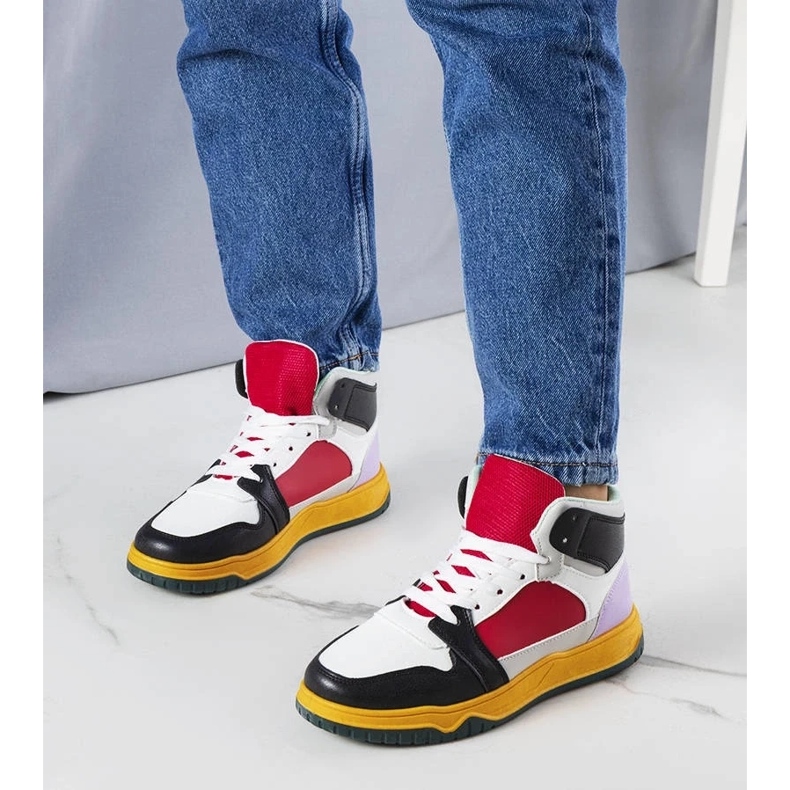 D/GMR Black and red high top sneakers from Elizabeth 2