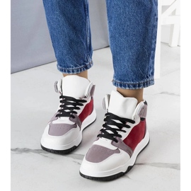 D/GMR White and red high-top sneakers from Elizabeth 1