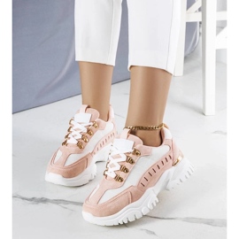 D/GMR Mindy white and pink sneakers 2