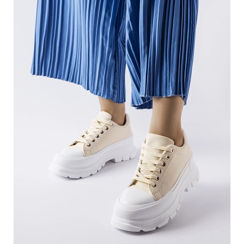 D/GMR Beige high platform sneakers from Kari 1