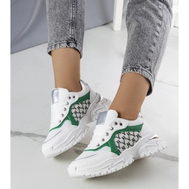 D/GMR White and green women's sneakers from Florival 2