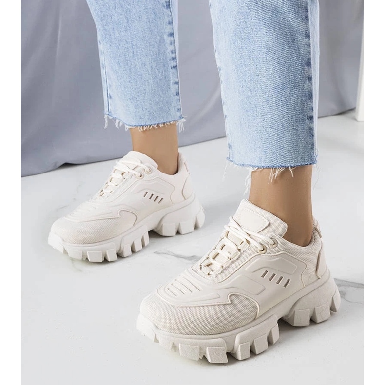 D/GMR Beige sneakers with a massive sole from Inez 1