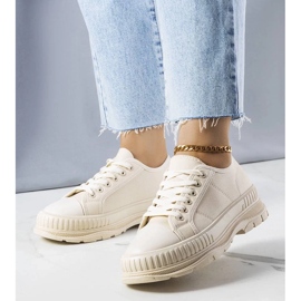 D/GMR Beige platform sneakers from Nichole 1