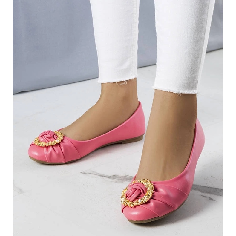 D/GMR Pink ballerinas with gold embellishment from Antoinette 2