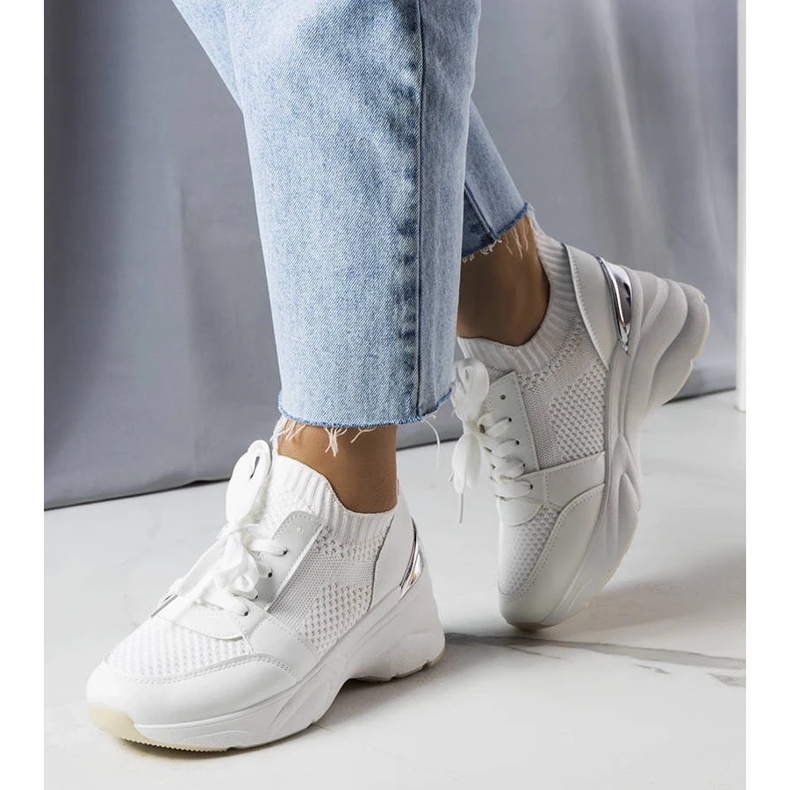 D/GMR Ann white wedge sneakers 1