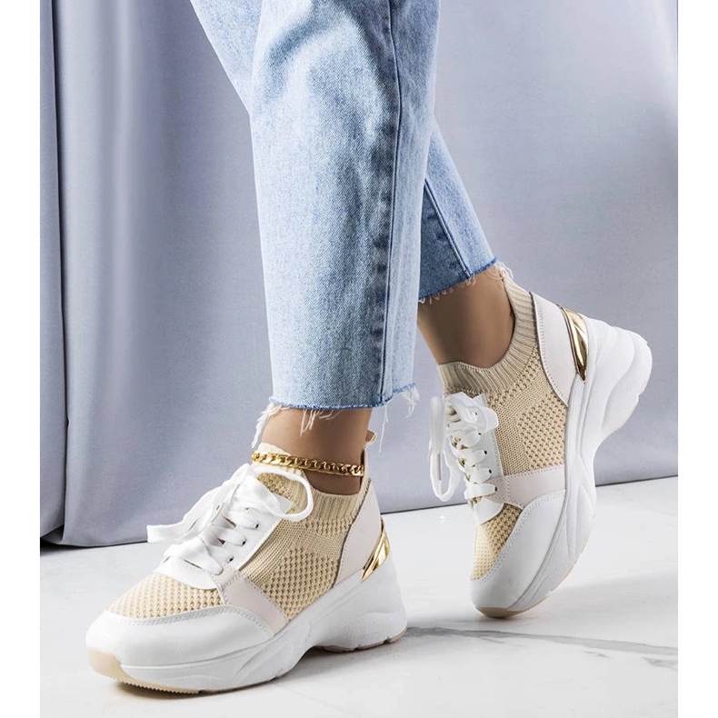 D/GMR Beige wedge sneakers from Ann 1
