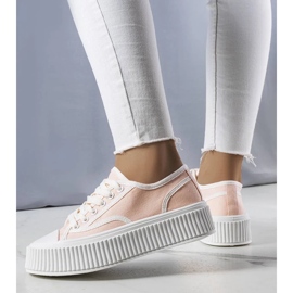 D/GMR Light pink platform sneakers from Delores 1