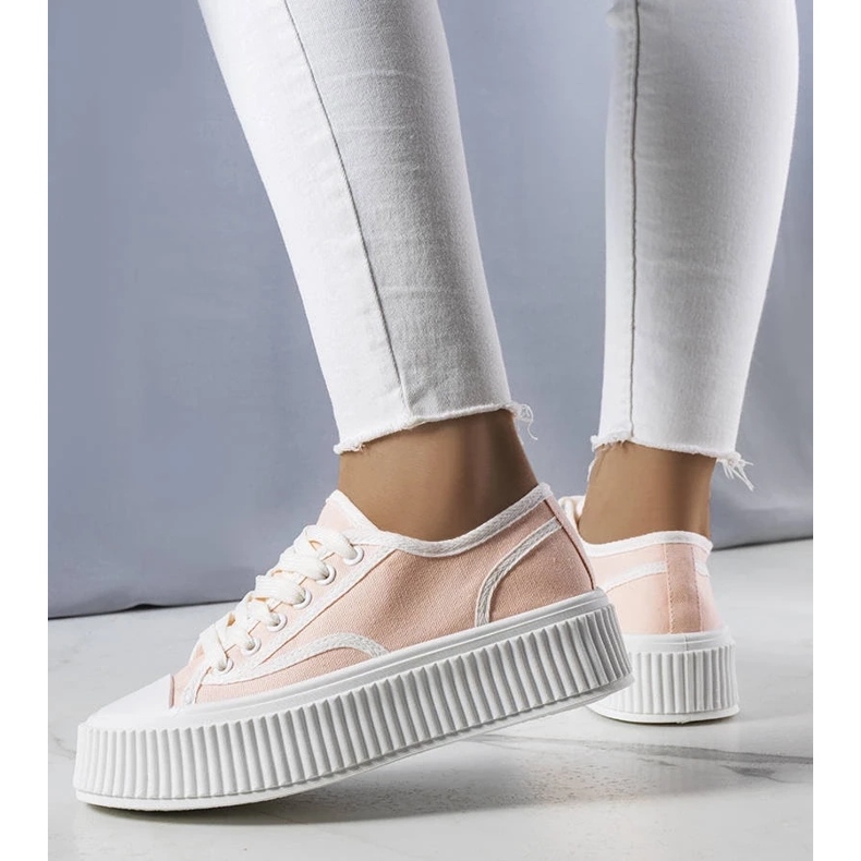 D/GMR Light pink platform sneakers from Delores 1