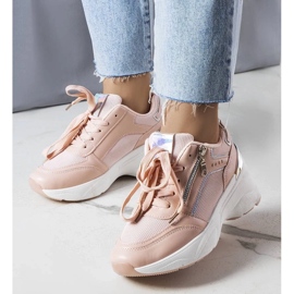 D/GMR Stacey pink wedge sneakers 2