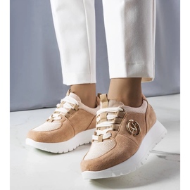 D/GMR Beige platform sneakers from Kristine 1